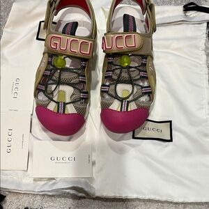 Gucci Vibrant Sandals with Pink Accents